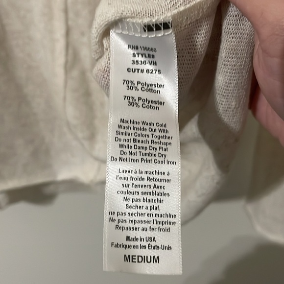 Project Social T Cream V-Neck Long Sleeve Top - Picture 4 of 4